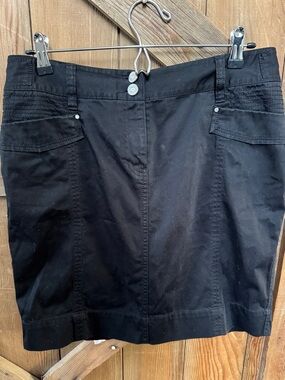 White House Black Market Black Mini Skirt with Flap Pockets